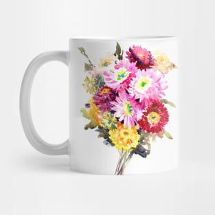 Floral Bouquet, red orange yellow flowers Mug